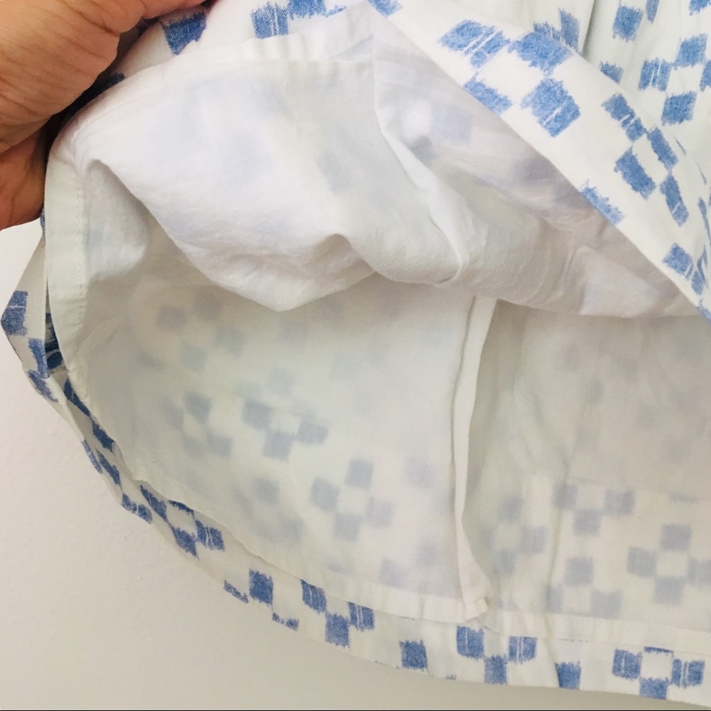 Madewell Blue and White Cotton Skirt - Picture 3 of 4